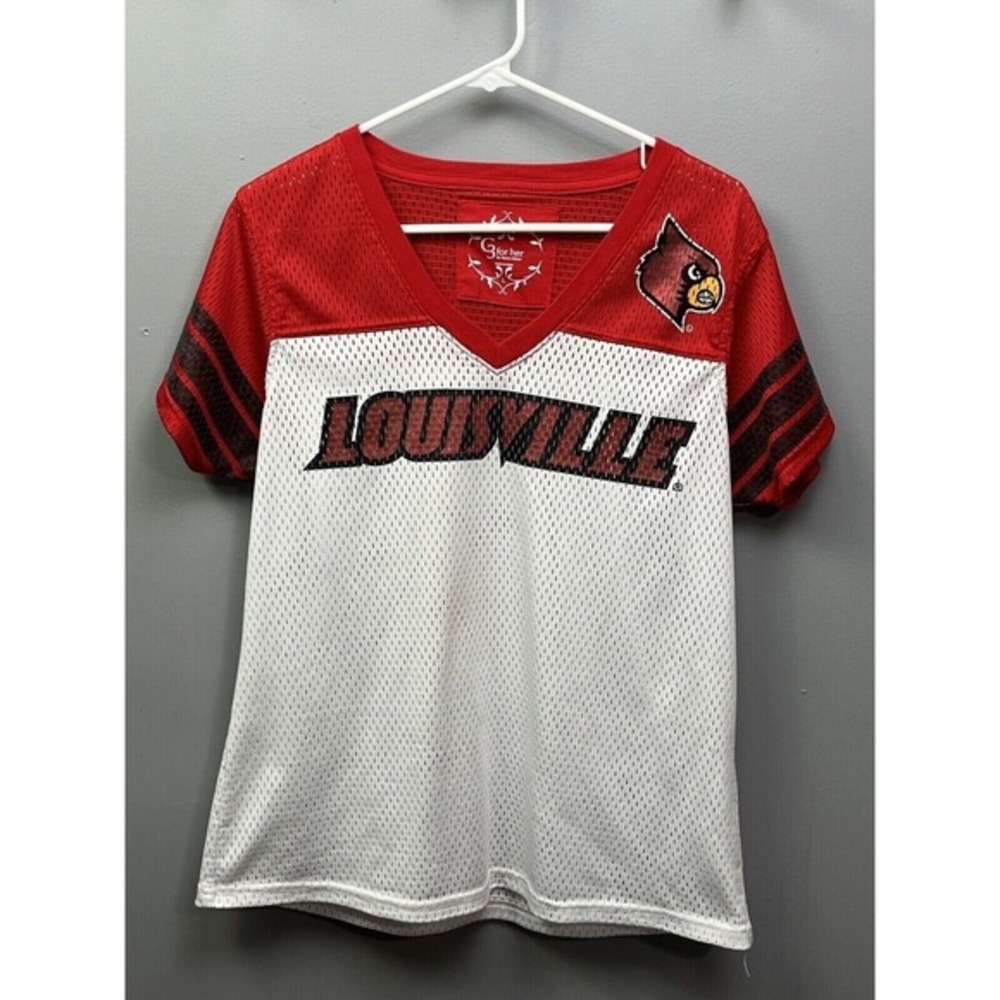Louisville Cardinals G3 for Her Womens large Red White NCAA Football ACC